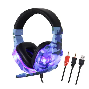 Слот слушалки с дълбоки бас и led подсветка С HD микрофон За PC, PS4 PS5 Xbox One, Детска слушалки с 3D съраунд звук