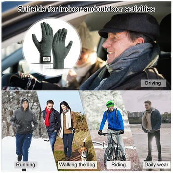 Топли ръкавици с пълни пръсти Преносими спортни ръкавици на открито Ветроупорен сензорен екран, за карането на ски, риболов, колоездене, Алпинизъм