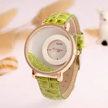 Универсален Моден кварцов часовник с Зыбучими Пясъци и кристали, креативна Структура, Часовници с Зыбучими Пясъци и кристали, Класически часовници за жена