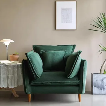 Уникални дървени Крачета на Дивани за всекидневна, Дизайнерски единична фризьорски Кадифе диван за хол, Уникален минималистичен мебели Divani Soggiorno