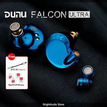Ушите DUNU FALCON Ultra Dynamic Driver IEM Hi-Res Audio с чистометаллической бленда MMCX 3,5/4,4 мм pulg Кабелни слушалки