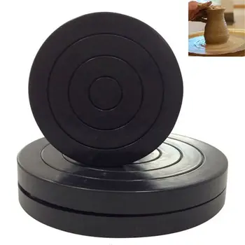 Черен пластмасов струг инструмент за скулптура, въртяща маса, глинена гума, въртяща се керамична плоча