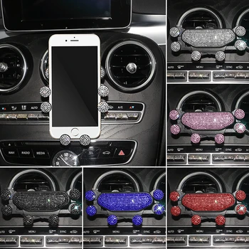 Шест Точки на Тежестта Bling Кола на Телефона Air Vent Клип GPS за Монтиране на Поставка за iPhone Samsung Xiaomi Притежателят на смартфон Поддръжка
