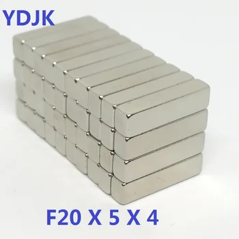 10 20 50 бр./лот N35 Блок Неодимовый магнит 20*5*4 Силен кубовидный редкоземельный постоянен магнит NdFeB 20x5x4