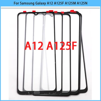 10 Бр. За Samsung Galaxy A12 A125F A125M A125N Сензорен LCD дисплей от Предната Външна Стъклен Панел Обектив A12 Тъчпад със Стъклен Капак ЗЗД
