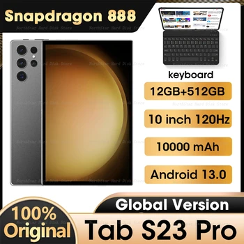 10-Инчов таблет на глобалната версия Tab S23 Pro Snapdragon 888 Tablete Android 13-16 GB, 512 GB Google Play 5G WiFi Таблети с две СИМ-карти на PC