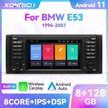 128 GB Carplay 7-Инчов 1 Din Android 12 Радиото в автомобила на Мултимедия За BMW Серия 5 E39 X5 E53 M5 1996-2003 Навигация DVD RDS Стерео GPS