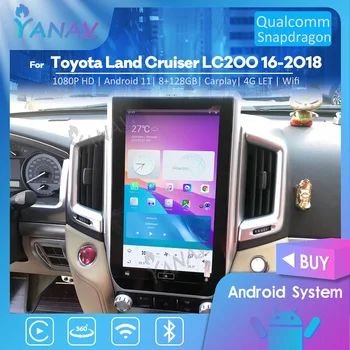 13,6 8 + 128 GB радиото в автомобила на Tesla за Toyota Land Cruiser LC200 2016-2018 мултимедиен плейър GPS Navi Стерео Радио блок Carplay 4G LET