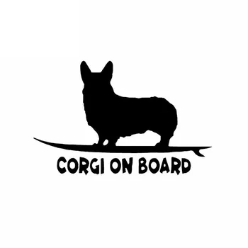 15 см х 10 см, Corgi на борда, Кученце е Забавна куче, KK, Vinyl стикер, Стикер на прозореца, Декор за кола, Черен/Сребрист аксесоари за Автомобили