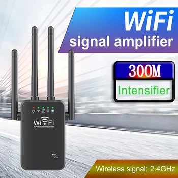 2.4 Ghz Безжична Wi-Fi Ретранслатор 300 Mbit/с Рутер WiFi Усилвател 2,4 G WiFi Удължител на далечни разстояния Wi-Fi Усилвател на сигнала Ретранслатор WiFi
