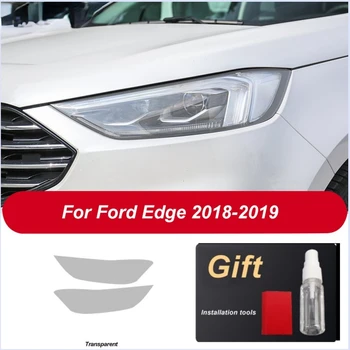 2 броя Защитно фолио за автомобилни фарове Ford Edge 2016 2017 2018 2019, Възстановени Прозрачни Черни етикети от TPU, Аксесоари