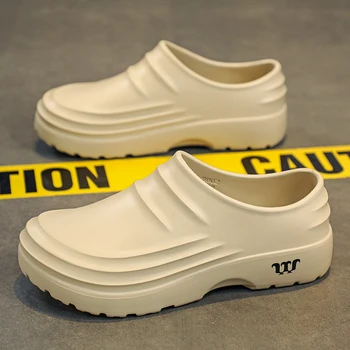 2023 Нова мъжки обувки-готвач, нескользящая водоустойчив Кухненски обувки, Висококачествена работна обувки за ресторанта на хотела, обувки на плоска подметка от EVA