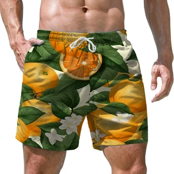 2023 Нови мъжки Модни Свободни Шорти с плодов 3D принтом, Летни бързо съхнещи плажни Панталони, Мъжки Домашни къси панталони на съвсем малък