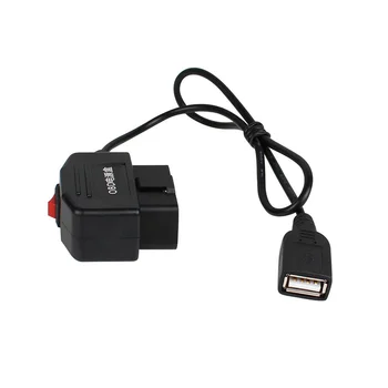 24 часа 5 В 3A USB Автомобилен кабел за зареждане OBD Hardwire Комплект с ключа, 0,5-метров проводник за видеорегистратора, автомобилен видеорекордер