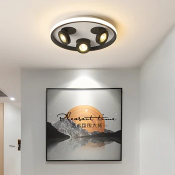 28 см, 35 W Led тавана лампа за спалня/, антре/коридор, алуминий, черно-бял тавана лампа с точечными лампи