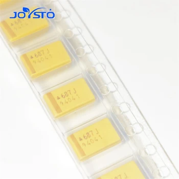 5 бр./лот, нов SMD Жълта танталовый кондензатор 6,3 В 680 справедливост, 680U 687J, 7343 D-Тип, 7343 E-Тип, 7361 V-Тип, 6,3 В, 680 справедливост, 680 МКФ6,3 В