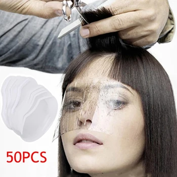50/пакет Лак за коса Изолиращ Челото Пластмасов Инструмент За подстригване на Лицето, който предпазва лицето на Фризьор, Защитна маска за лице, Прозрачен Комплект за интериора, за Еднократна употреба