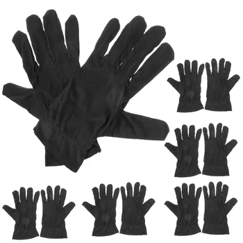 6 двойки бижута, ръкавици, Мъжки работни черни Дамски Комплект за тестване кърпа без прах Проверка на Мис памук