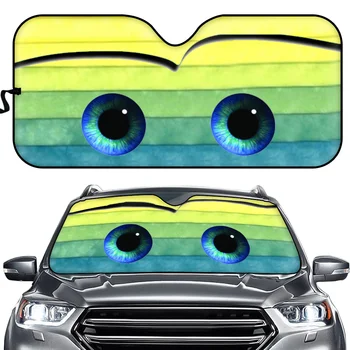 7 Цвята Фолио за Каросерията на Колата, Прозорците на Филма, сенника За Предния Прозорец на Колата, Автомобилни Покривала За Подреждане, Сладки Мультяшные 3D Очите, сенника На Предното Стъкло С Подгряване