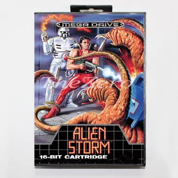 Alien Storm с кутия за 16-битова игра на карти MD за MegaDrive/Genesis JAP/EU-US Shall