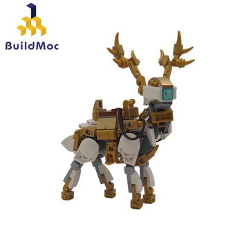 Buildmoc В наличност Комплекти модели на животни, Робот-Елен, MOC, Комплекти строителни блокове, Играчки за сглобяване, за деца, Детски Подаръци, играчки