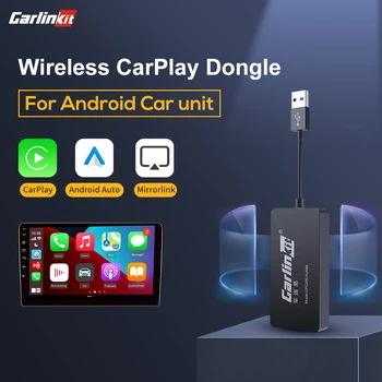 Carlinkit Безжичен Автомобилен плейър CarPlay и Android Auto Dongle за Android Авто Навигация Плейър USB Адаптер Огледален Екран Spotify Waze CCPA/W