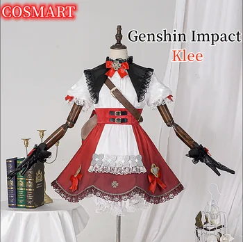 COSMART Game Genshin Impact Klee Cos Dress Uniform Cosplay костюм Нова кожа Аниме Облекло Нова