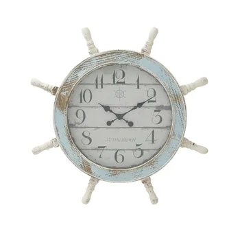DecMode Сини/бели Морски стенен часовник в стил крайбрежния на котвата, 23 
