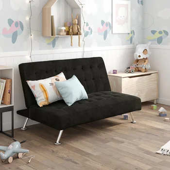 DHP Milo Детски диван-futon, мебели за дневна, мека мебел, черен