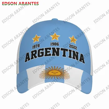 EDSON ARANTES Нови Обичай Аржентински бейзболни Шапки 3 Звезди Аржентински Флаг С Пълна Печат Регулируеми Шапки Възрастни Мъже Жени Футболни Фенове