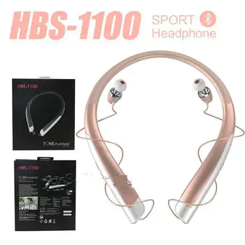 HBS-1100 Черен/розов/Сребрист Спортни Bluetooth стерео слушалки с шейным ръб КСО 4.1, водоустойчиви спортни слушалки с шумопотискане