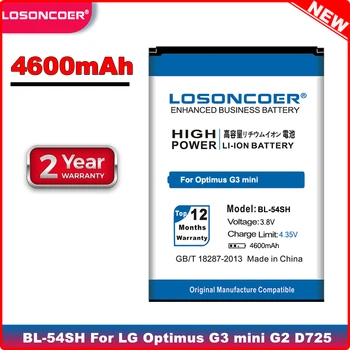 LOSONCOER 4600 mah BL-54SH За LG Optimus G3 mini G2 D725 D722 D728 D729 D22 F300 L90 F7 F260 D410 P698 F320 BL-54SG g3s mini