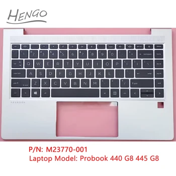M23770-001 Сребърен, Нов за HP Probook 440 Г-8 445 G8, Поставка за ръце с клавиатура, камера с тачпадом Без подсветка