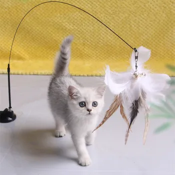 Mainan Kucing Mainan Kucing Lucu Mainan Interaktif Hi Bulu Diri untuk Kucing Mainan Kucing Tahan Gigitan dengan Pengisap