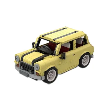 MOC-85587Mini Cooper Mini Жълт Автомобил В Събирането на Срастване Градивен Model958Parts Строителни Блокове Детска Играчка, Подарък За Рожден Ден