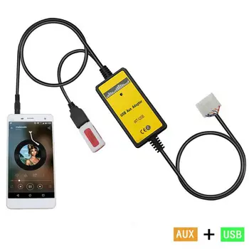 Moonet Автомобилен MP3 USB вход AUX Адаптер за Смяна на компакт-диск за Toyota Avensis RAV4 Auris, Corolla, Yaris Camry Tacoma и Lexus (6 + 6pin)