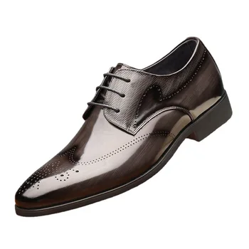 Oxfords, Мъжки обувки, Модерни бизнес ежедневни обувки за партита, ежедневни на модела обувки-броги с дърворезба в ретро стил, мъжки обувки-дербито за почивка