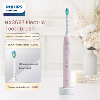 Philips HX3697 Звукова Електрическа Четка за Зъби Clean White Sensitive Режими на Почистване Сензор за Налягане Моющаяся Четка за Зъби За Възрастни