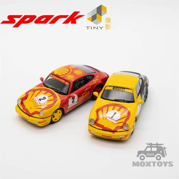 Spark x TINY 1:64 964 Carrera Cup Pirelli # 1 и # 2 Комплект от 2 коли, Монолитен под налягане модел автомобил