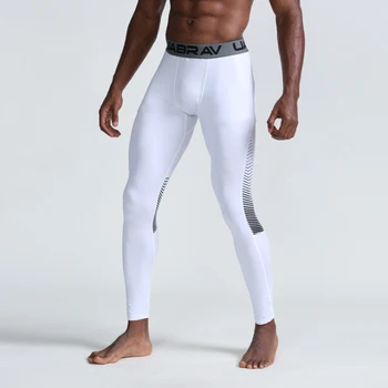 TaoBo Бели Панталони Мъжки За Фитнес Мъжки Джоггеры За Бягане Компресия Панталони, Мъжки Панталони, Чорапогащи за Бодибилдинг Гамаши MMA Pantalon Homme