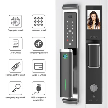 TTlock Smart Lock Електронна система за заключване, с пръстов отпечатък, интелигентен цифров биометрични код с начинаещи за камера, напълно автоматично заключване