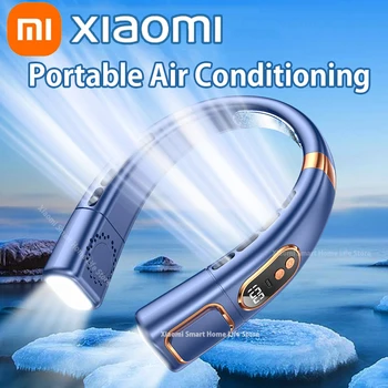 Xiaomi Окачен на Шийката на вентилатор с Цифров Дисплей, Въздушен охладител, Безлопастный на Шийката на вентилатор, Акумулаторна батерия за Преносим климатик, Сменящи фен