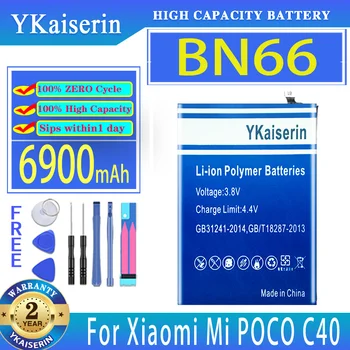 YKaiserin 6900 ма, разменени батерия BN66 За батерии на мобилни телефони Xiaomi Mi POCO C40