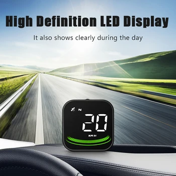 Авто Централен дисплей LED автоматично измерване на скоростта на HUD GPS-дисплей на скоростта Turbo Smart Digital Alarm Reminder за автомобилни аксесоари