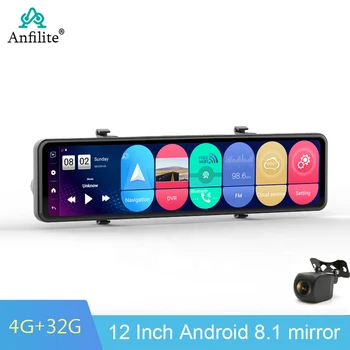Автомобилен Видеорекордер ADAS Android 8.1 Автомобилно Огледало Dash Cam, Bluetooth и 4G GPS Навигация 1080P Камера за задно виждане, видео Рекордер с Двоен Обектив 24 Park