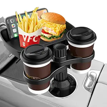 Автомобилна поставка за чаши Тава с превръщането основание Слот за телефон Авто маса за хранене с възможност за регулиране на 360 градуса Автоматично поставка за чаши, аксесоари за Автомобили