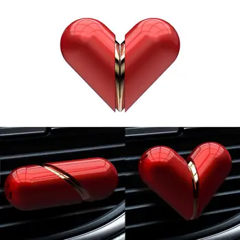 Автомобилни ароматизатори, въртящи се предни Автомобилни Ароматизатори във формата на сърце, Авто ароматни дифузьор, 1 опаковка, Авто освежители за въздух към изхода, червен