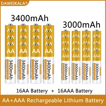 Батерия тип АА/ААА 1,5 В, полимерна литиево-йонна акумулаторна батерия тип АА/ААА за мишка с дистанционно управление, малък вентилатор, електрическа играчка