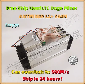 Безплатна Доставка на Употребявани LTC DOG МИНЬОР ANTMINER L3 + плюс 504 М (без захранване) Scrypt Миньор 800 W на стената е по-Добре, отколкото ANTMINER L3 L3 +