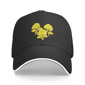Бейзболна шапка със златна роза, космата шапка, западните шапки, хип-хоп, мъжка шапка, дамски
